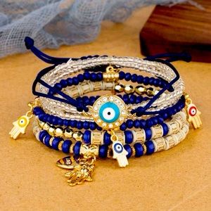 6pcs/set Charm Beaded Multilayer Bracelet